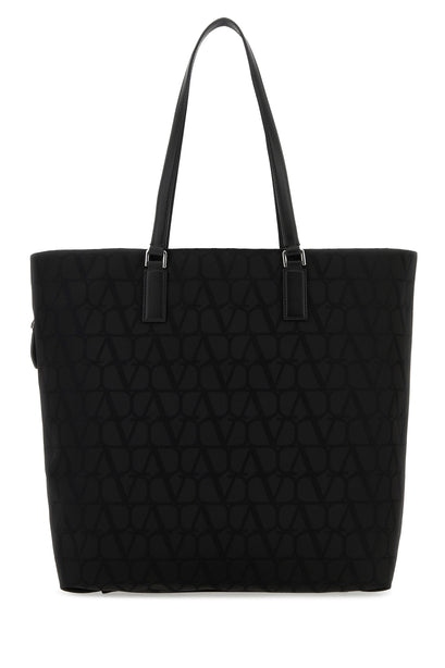Toile Iconographe Nylon/Leather Shopping Tote Bag - Black