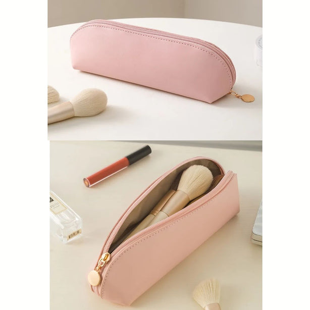StitchesandTweed Travel Makeup Brush Holder, Portable Travel Cosmetic Brush Bag with Zipper, Makeup Brush Bag - Rose Sakura
