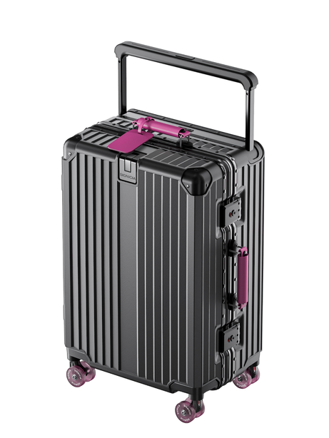 SIGNICIA Luggage Black - Forward Pink Wheels and Handles (Pre-order with delivery starting from 21/10/26)