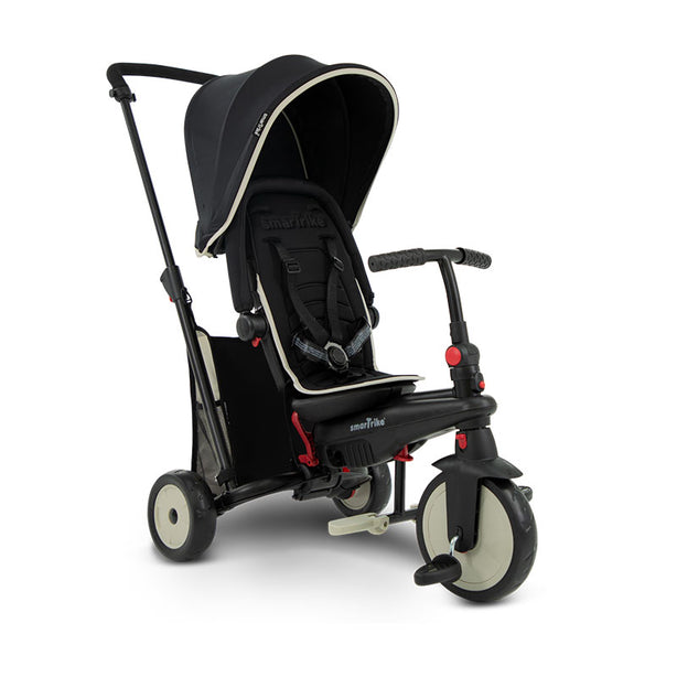 smarTrike STR3 5-in-1 Stroller Trike (Black with Cream Piping)