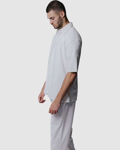 Abade Pleated Shirt White