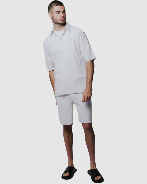 Abade Pleated Shorts White
