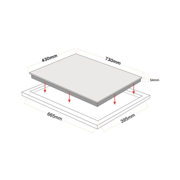 Tecno-TG2883HB Induction-Ceramic Hybrid Hob
