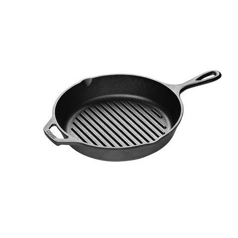Lodge Round Cast Iron Grill Pan With Handle