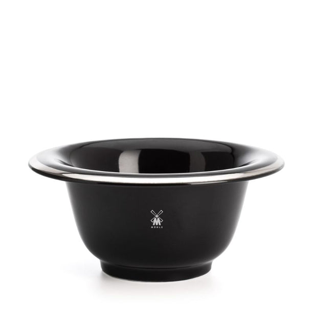 MUHLE Black Porcelain Shaving Bowl with platinum rim
