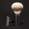 MUHLE Rocca, Stainless Steel Black DLC coated, Shaving Set - Safety Razor, Silvertip Fibre® Brush