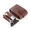 MUHLE Travel Shaving Set - Brown Leather Pouch, Gillette® Fusion™ 5 Razor, Silvertip Fibre® Brush