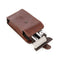 MUHLE Travel Shaving Set - Brown Leather Pouch, Safety Razor, Silvertip Fibre® Shaving Brush