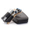 MUHLE Travel Shaving Set - Black Leather Pouch, Gillette® Fusion™ 5 Razor, Silvertip Fibre® Brush