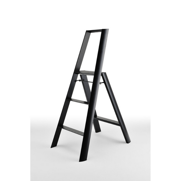 Ml23Bk Lucano Alum 3-Step Stool (Black)