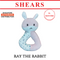 Shears Baby Toy Toddler Ring Rattle Savanna Series Ray the Rabbit