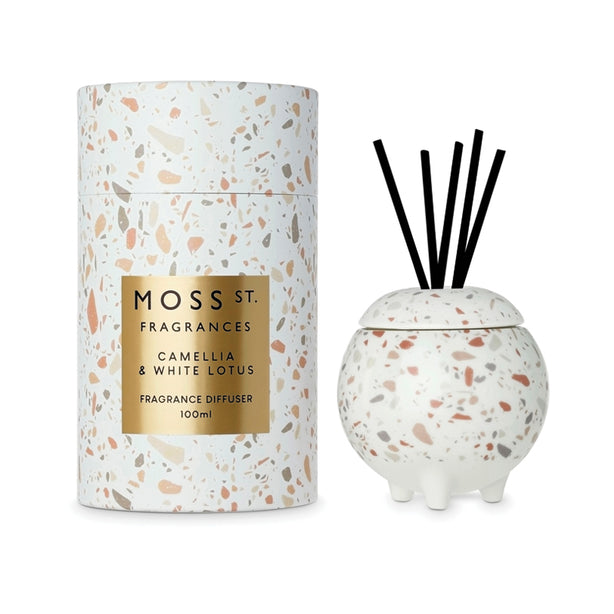 Moss St. Fragrances Ceramics Collection Mini Diffuser - Camelia & White Lotus (100ml)