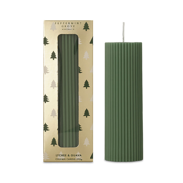 PGA Lychee & Guava Xmas Column Candle (250g)