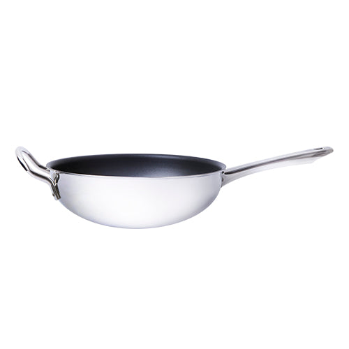 Safico 18/8 S/S 3-Ply Non-Stick Wok Pan With Handles