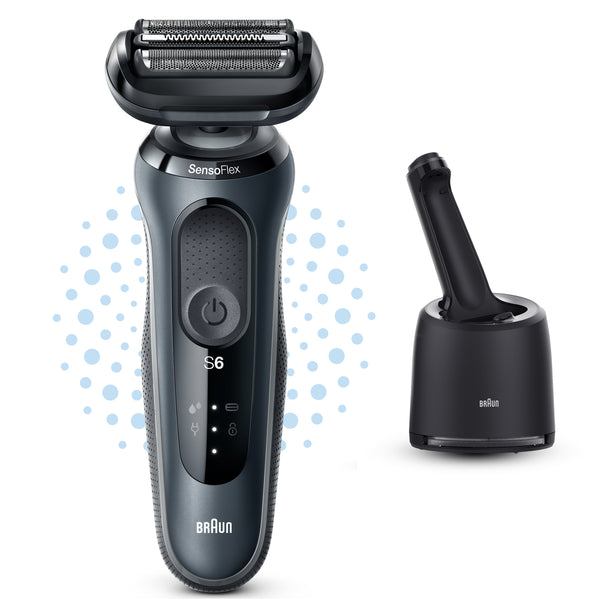 Braun Series 6 61-N7000cc Electric Shaver with SmartCare Center, Wet & Dry, Rechargeable, Cordless Foil Shaver, Grey.