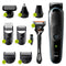 Braun MGK5380, 9-in-1 Beard Trimmer for Men, All-in-One Tool, Hair Clipper, For Face, Hair, Body, Ear, Nose, 7 attachments, Black / Nordic Blue.