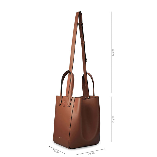 X Nihilo Eight Leather Handbag Tote Bucket Bag Tan