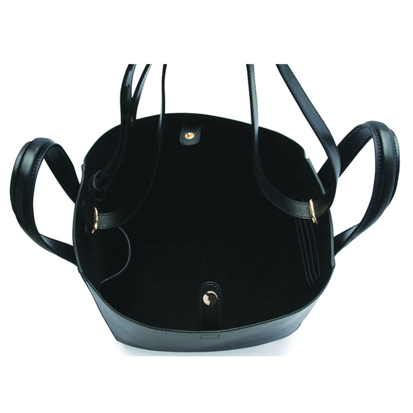 X Nihilo Eight Mini Leather Handbag Tote Bucket Bag Black