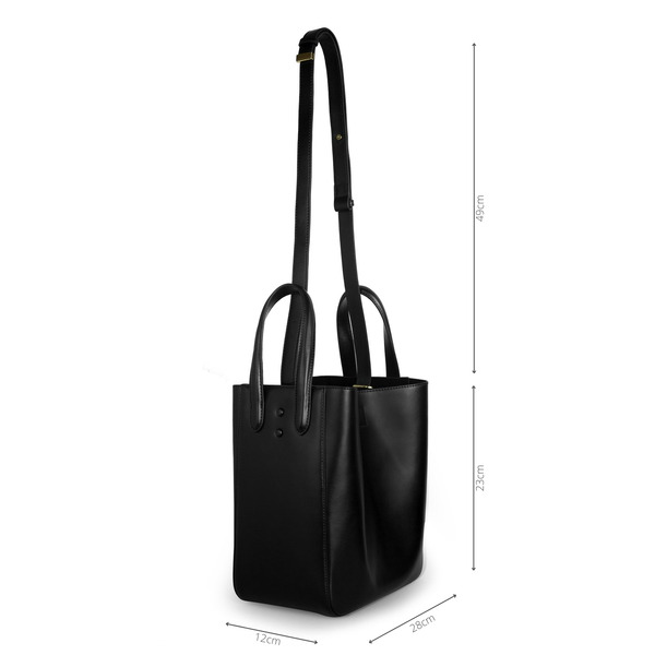 X Nihilo Eight Mini Leather Handbag Tote Bucket Bag Black