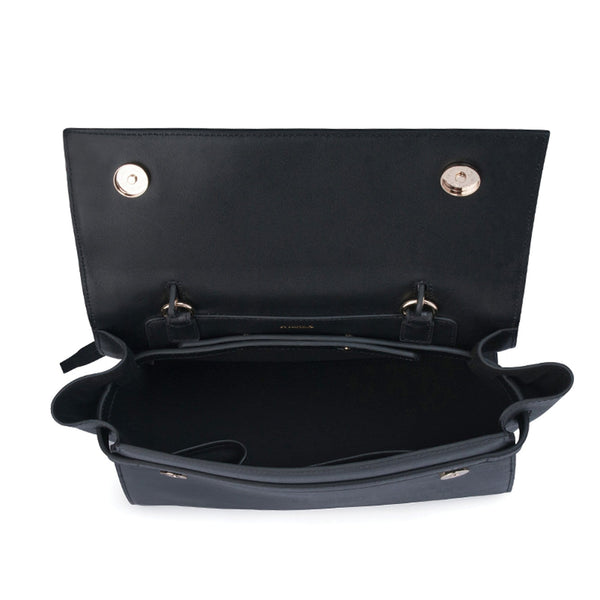X Nihilo Bank Leather Handbag Work Bag Black