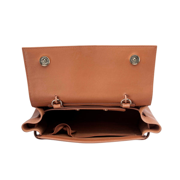 X Nihilo Bank Leather Handbag Work Bag Tan