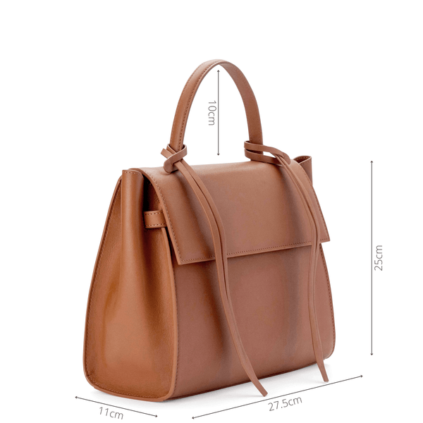 X Nihilo Bank Leather Handbag Work Bag Tan