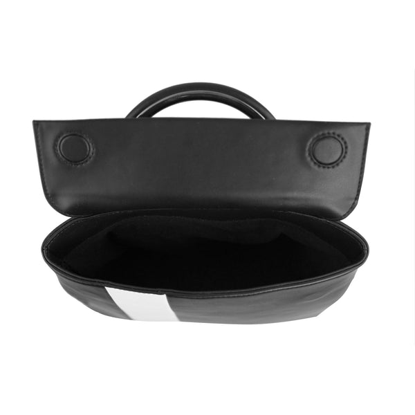 X Nihilo Hunter Leather Handbag Backpack Work Bag Black White