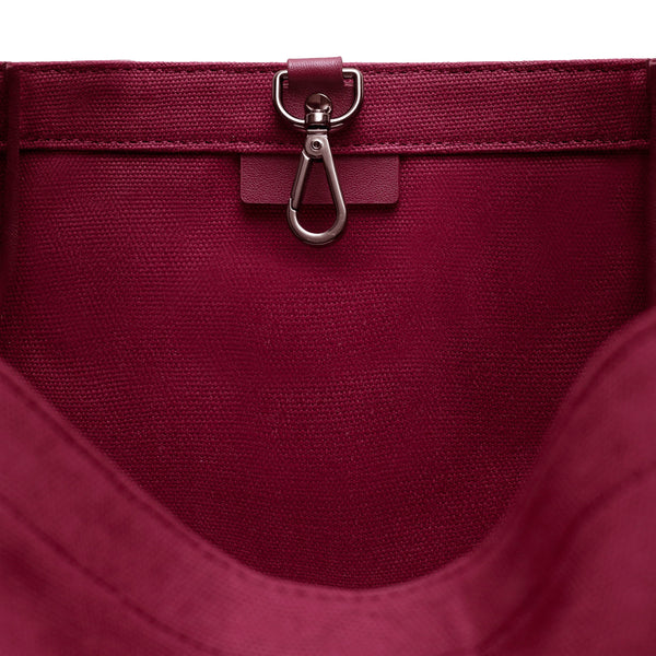 X Nihilo Fifth Avenue Leather Handbag Tote Canvas Burgundy