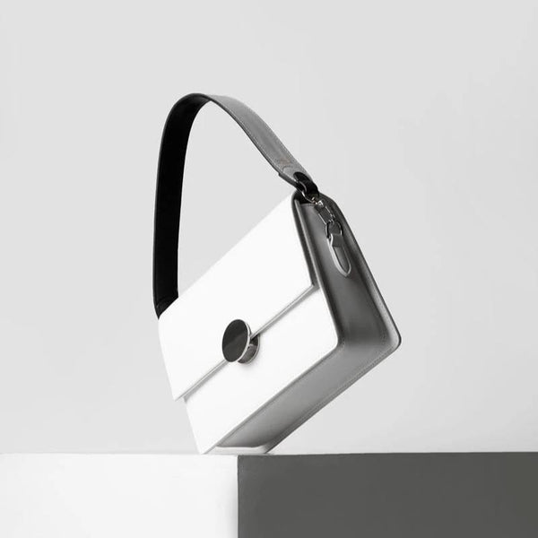 X Nihilo Bag Handle Leather Black White