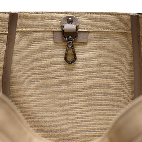 X Nihilo Fifth Avenue Leather Handbag Tote Canvas Camel