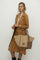 X Nihilo Fifth Avenue Leather Handbag Tote Canvas Camel
