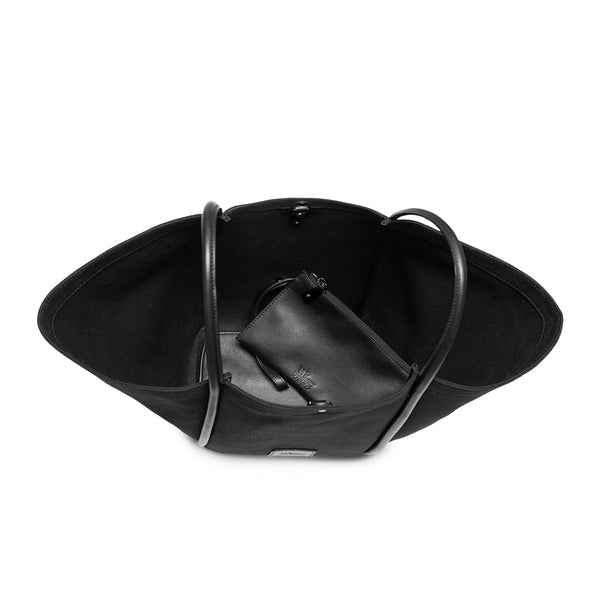 X Nihilo Fifth Avenue Leather Handbag Tote Canvas Black