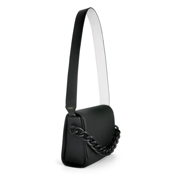 X Nihilo Bag Shoulder Strap Leather Black White