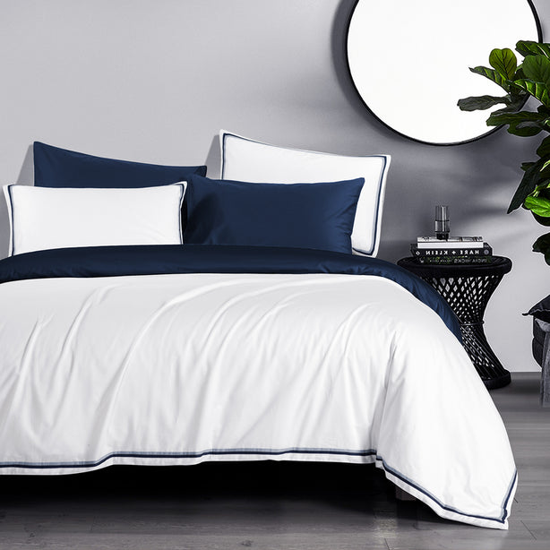 Earl White and Navy Bedset