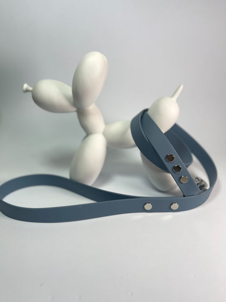 LEASh Pet Leash Biothane - Dusty Blue Silver Hardware