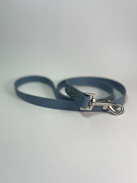 LEASh Pet Leash Biothane - Dusty Blue Silver Hardware