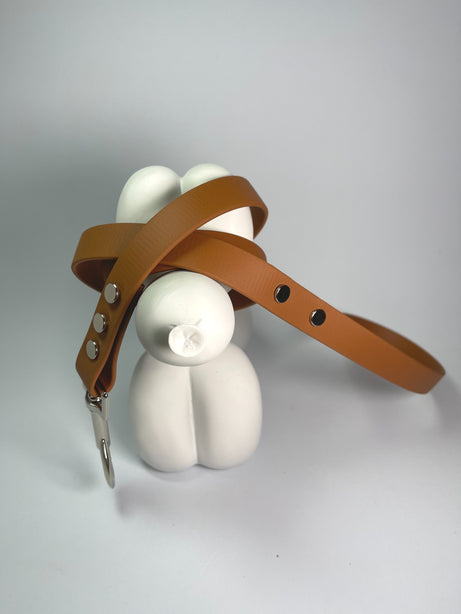 LEASh Pet Leash Biothane - Carnaby Tan Silver Hardware