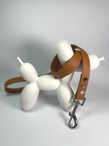 LEASh Pet Leash Biothane - Carnaby Tan Silver Hardware