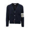 THOM BROWNE Wool cardigan with horse inlay
