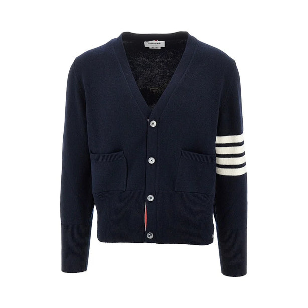 THOM BROWNE Wool cardigan with horse inlay