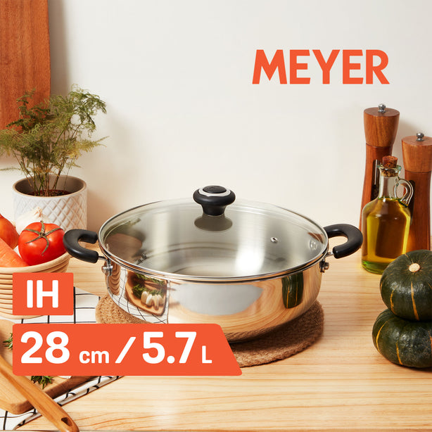 Meyer Ih Stainless Steel 28Cm/5.7L Hot Pot With Glass Lid