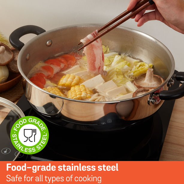 Meyer Ih Stainless Steel 28Cm/5.7L Hot Pot With Glass Lid