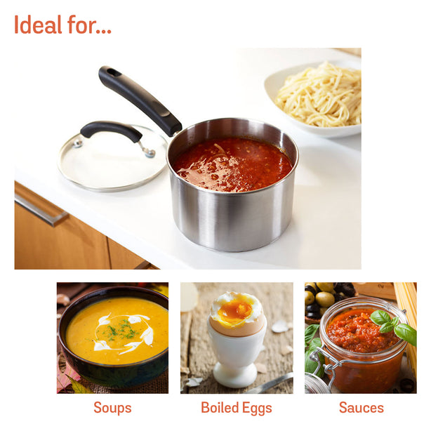Meyer Ih Stainless Steel 18Cm | 2.8L Saucepan With Glass Lid