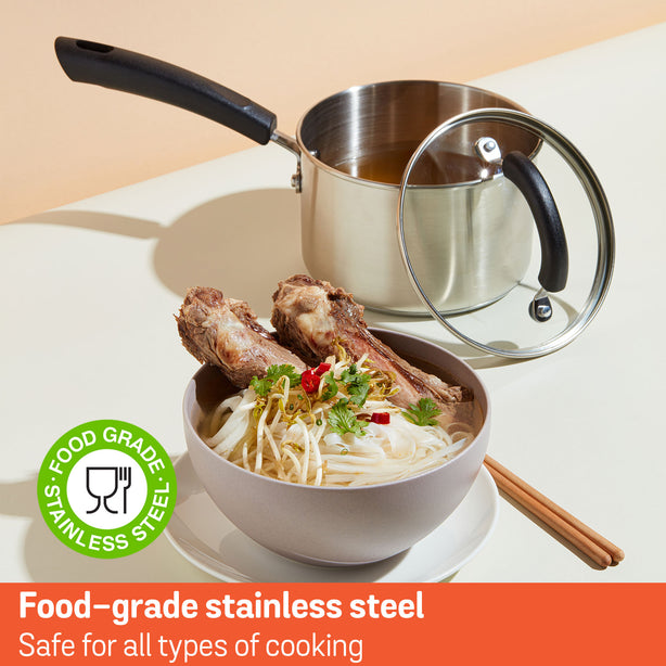Meyer Ih Stainless Steel 16Cm | 1.9L Saucepan With Glass Lid