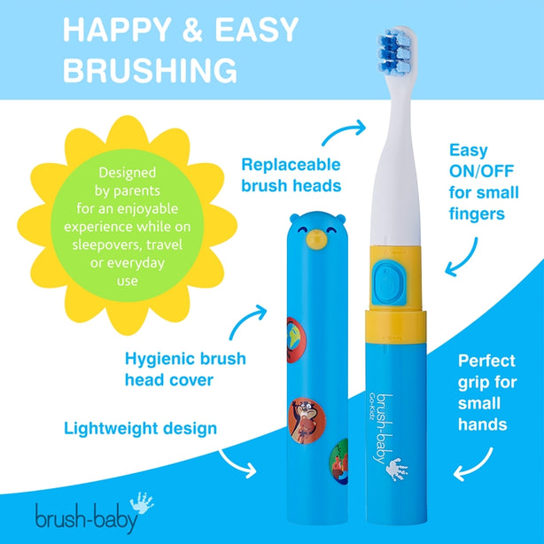 Brush-baby Go Kidz - Electric Travel Toothbrush (Blue)