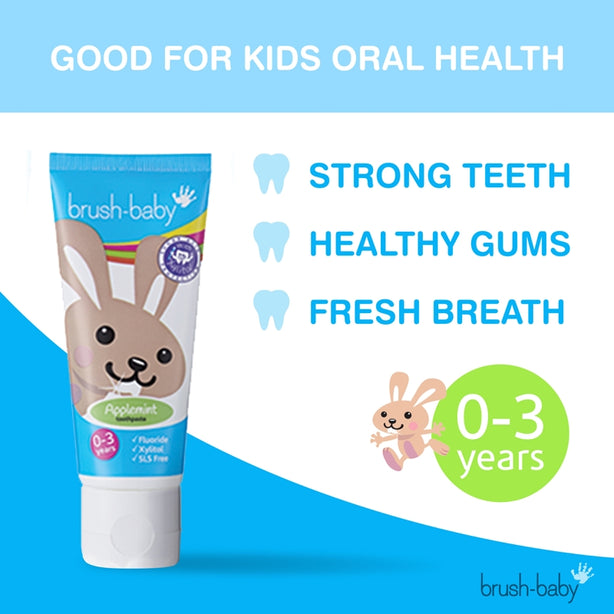 Brush-baby Toothpaste 0-3 yrs - Applemint 12ml (Travel Pack)