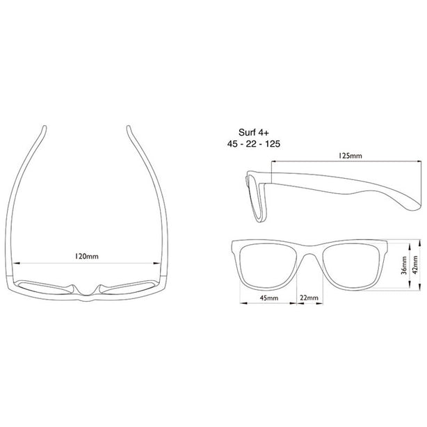 Real Shades Screen Shades (4yrs+) Surf Shiny Black with Pouch