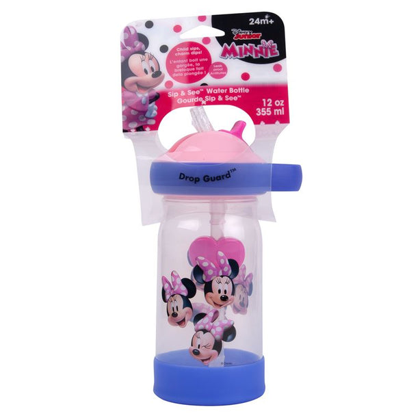 The First Years Toddler Minnie Mouse Sip & See Water Bottle with Floating Charm - 12 Ounce - Each