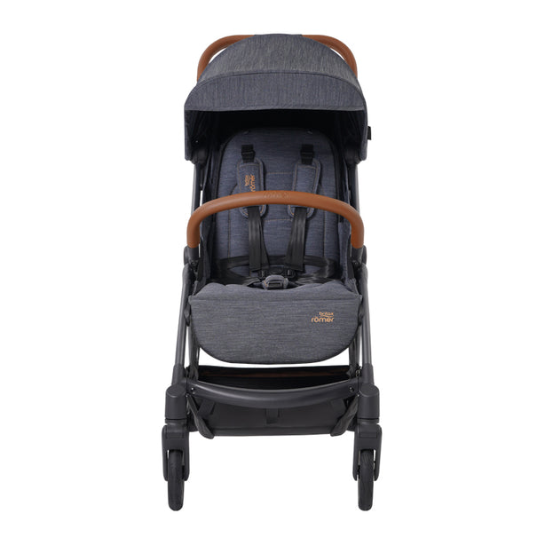 Britax Gravity II Stroller (Marble Blue) + B-Safe Gen2 Infant Car Seat (Eclipse Black) + Adapters - Travel System