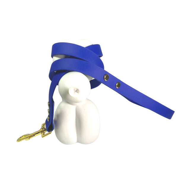 LEASh Pet Leash Biothane - Berry Blue Gold Hardware